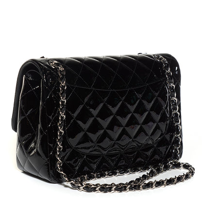 Chanel Patent Quilted Jumbo Double Flap Black 3 of 8