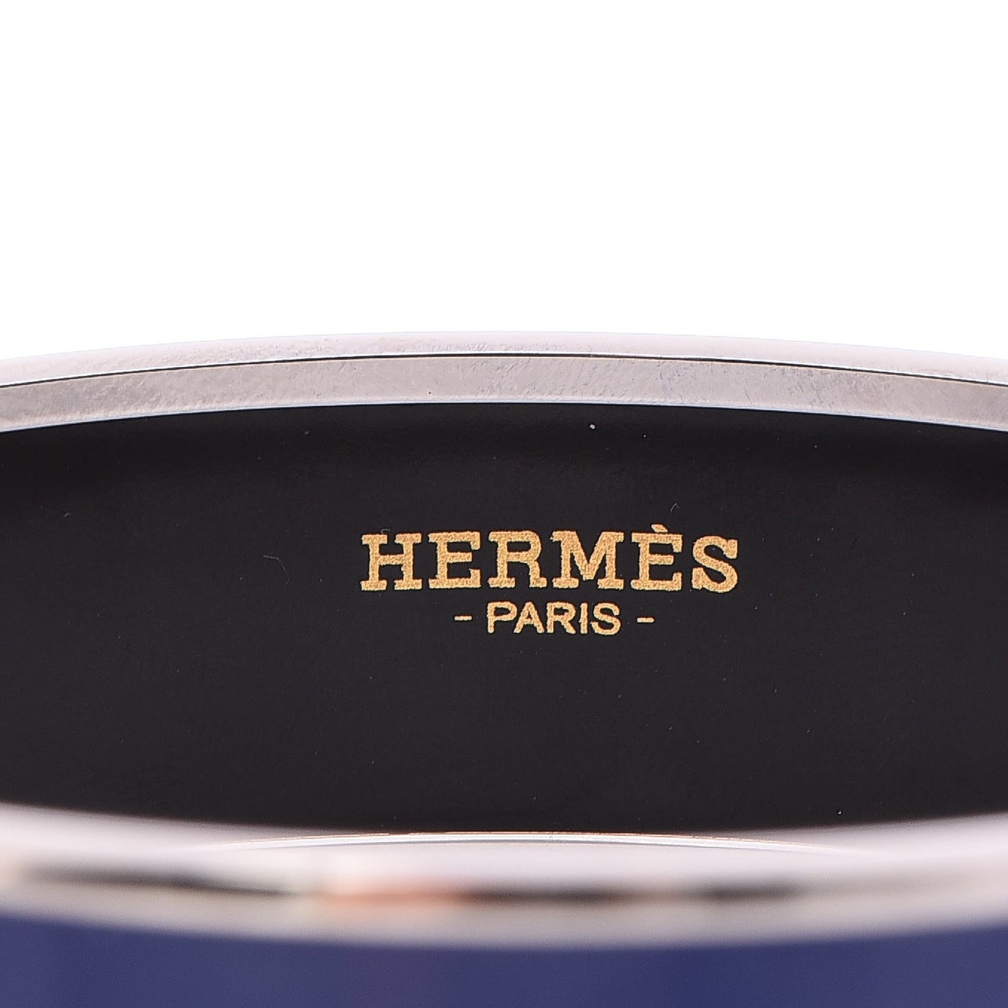 Enamel Printed Wide Caleche Bracelet 62 Bleu