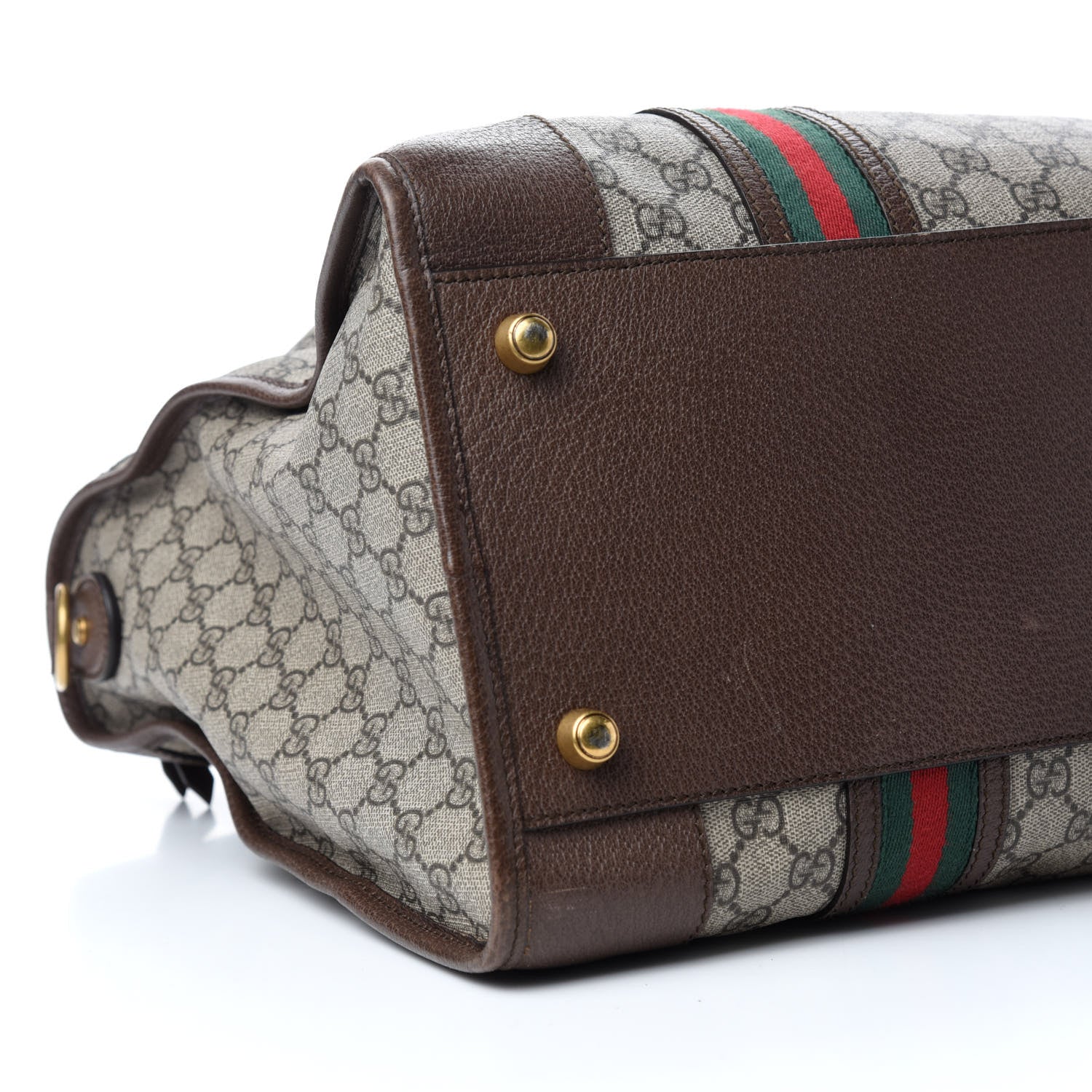 Gucci Soft GG Supreme Monogram Web Large Duffle Bag Beige New Acero Crop 5 of 10