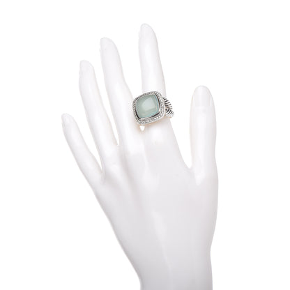 David Yurman Sterling Silver Diamond Chalcedony 11mm Albion Ring 51 5.75 2 of 4