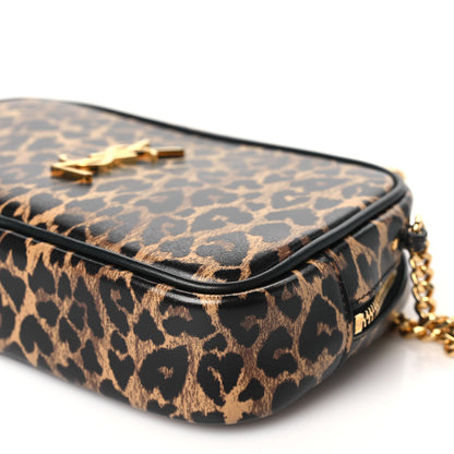 Saint Laurent Calfskin Heart Leopard Print Monogram Mini Lou Camera Bag Toffee 9 of 9