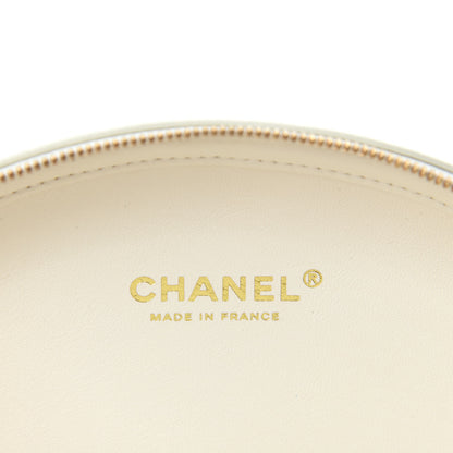 Chanel Embroidered Lambskin Chevron Quilted La Pausa Evening Bag White 9 of 11