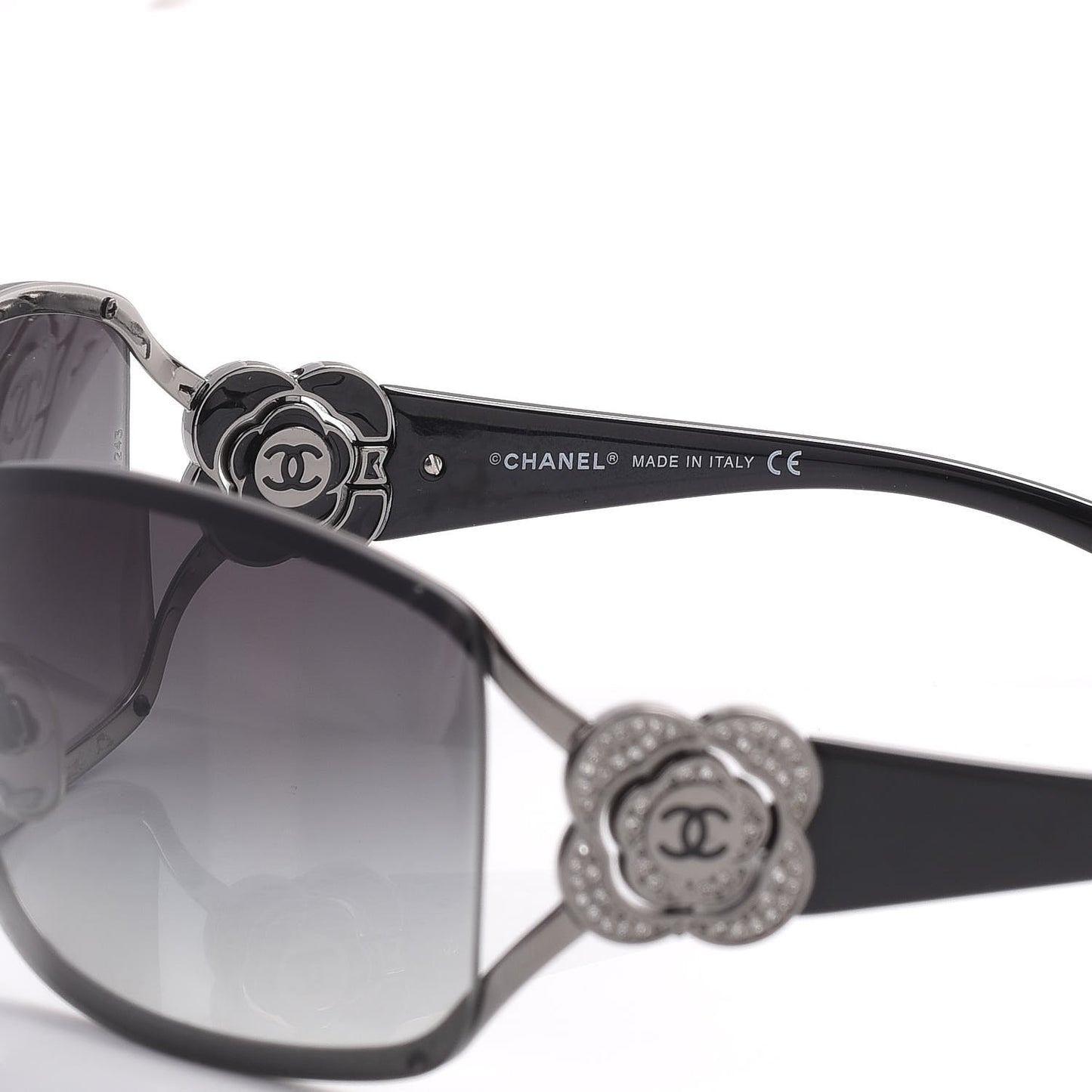 Swarovski Crystal Camellia CC Sunglasses 4164-B Black