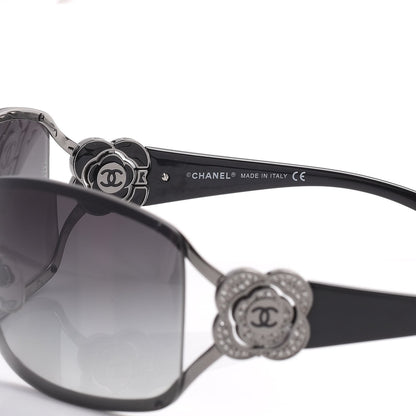 Chanel Swarovski Crystal Camellia CC Sunglasses 4164-B Black 6 of 8