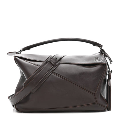 Loewe Nappa Lambskin Large Featherlight Puzzle Bag Dark Chestnut 1 of 15
