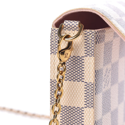 Louis Vuitton Damier Azur Pochette Felicie Chain Wallet Rose Ballerine 11 of 12