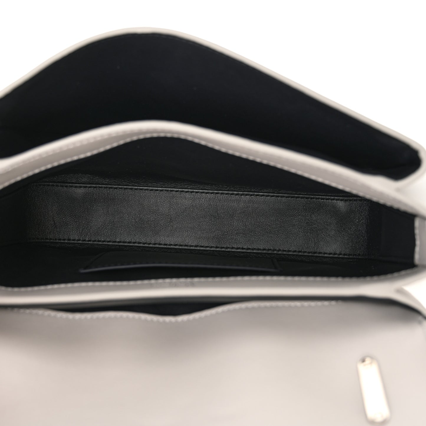 High Gloss Calfskin Lana Top Handle Pale Grey