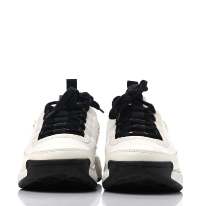 Chanel Velvet Calfskin Mixed Fibers CC Sneakers 37.5 Ivory Black 2 of 4