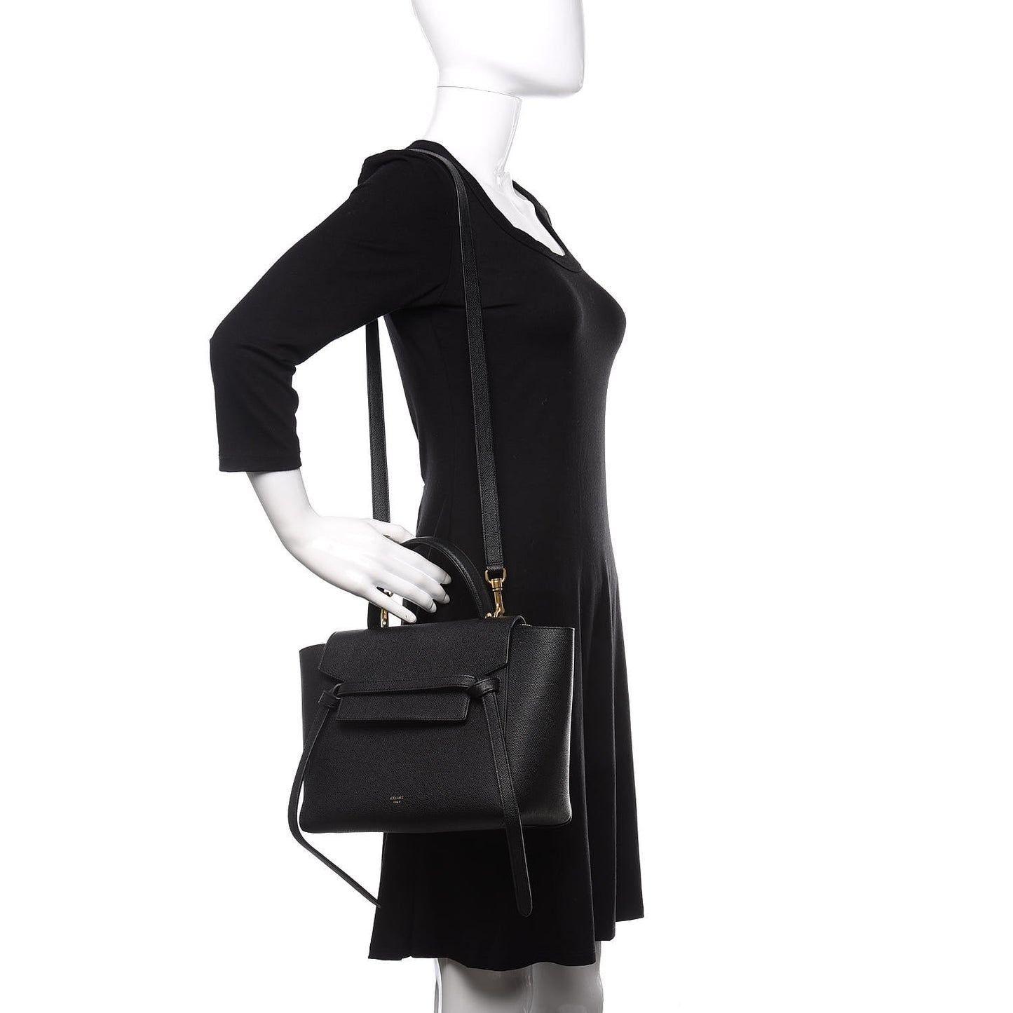 Baby Grained Calfskin Mini Belt Bag Black