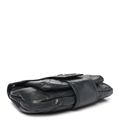 Chanel Glazed Caviar Coco Rider Flap Shoulder Bag Black 3 of 9