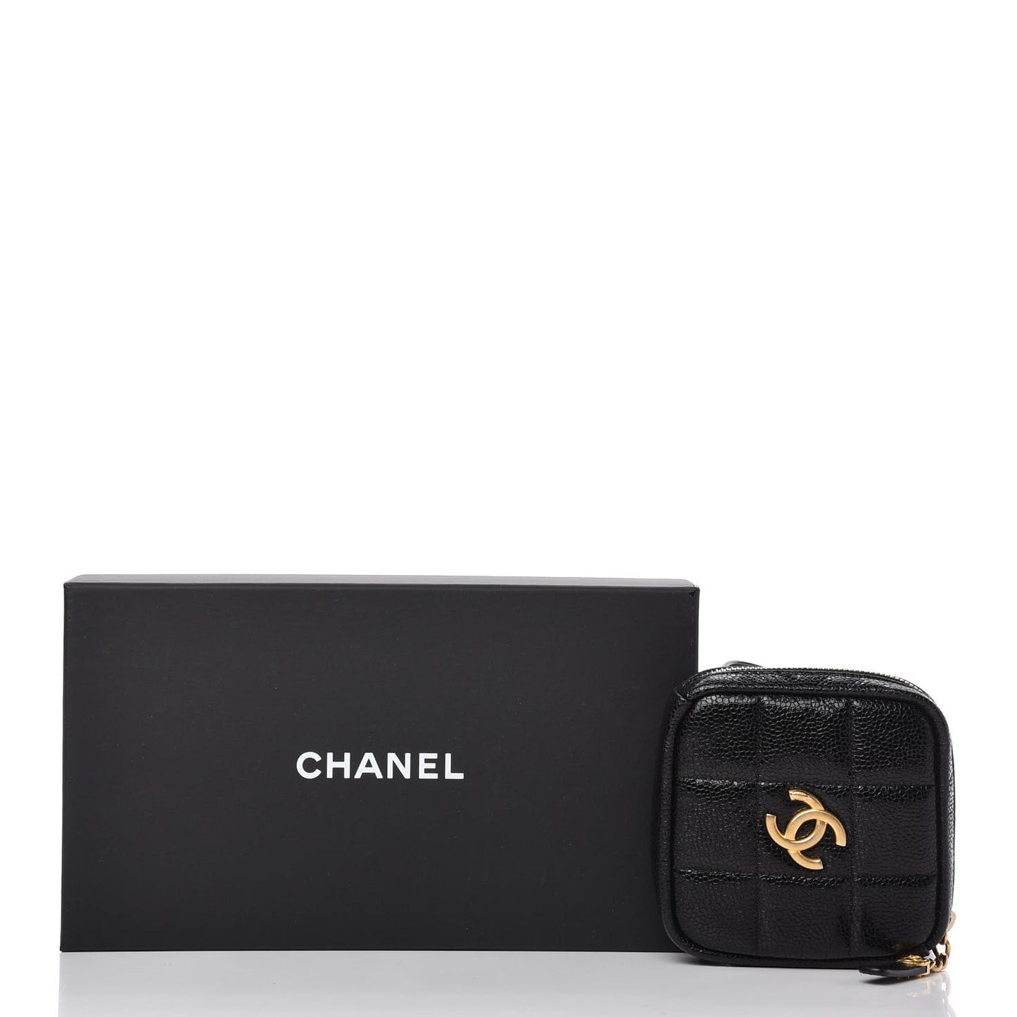 Caviar Quilted Coin Purse Belt Bag Black