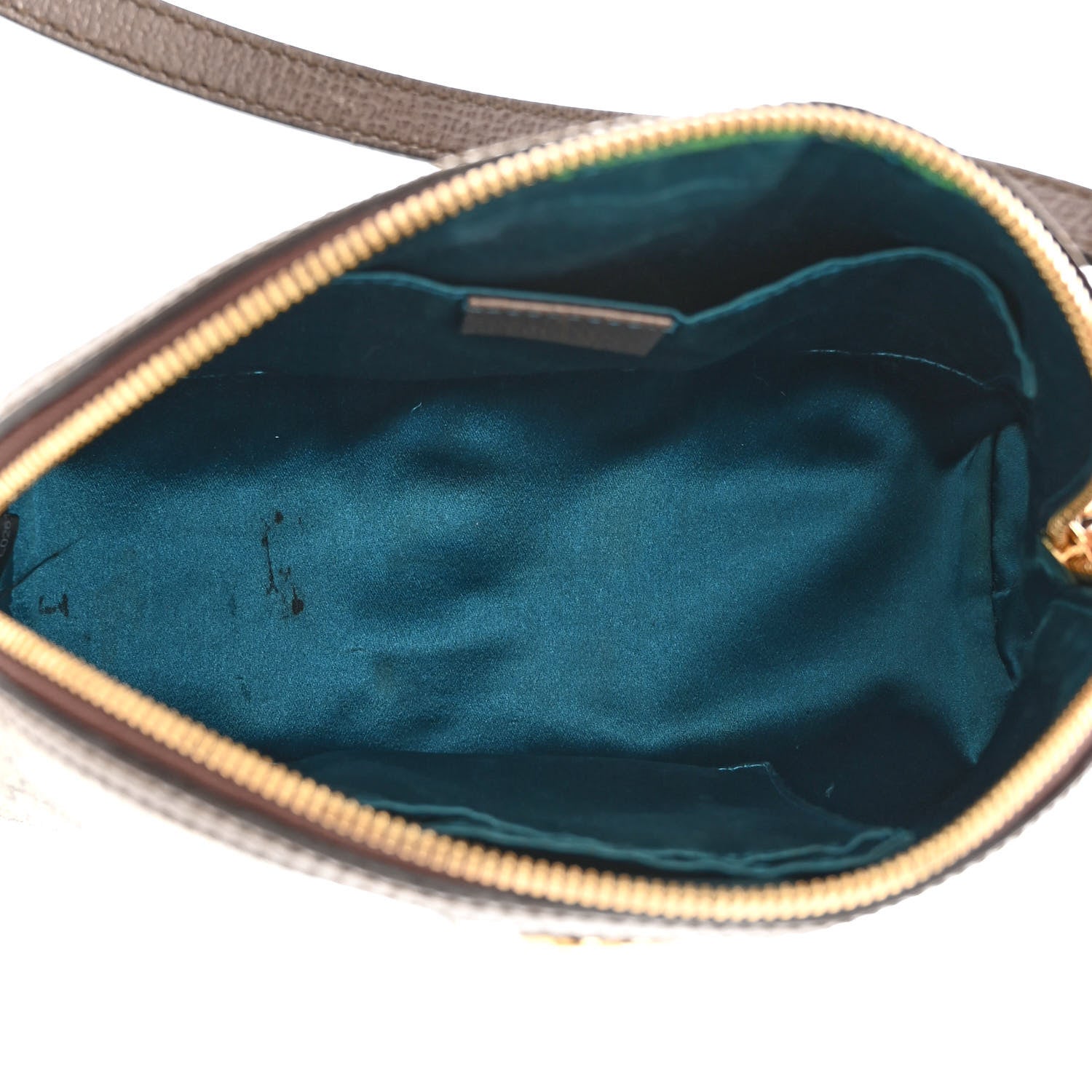 Gucci GG Supreme Monogram Textured Dollar Calfskin Web Small Ophidia Dome Shoulder Bag Beige Ebony New Acero 5 of 15