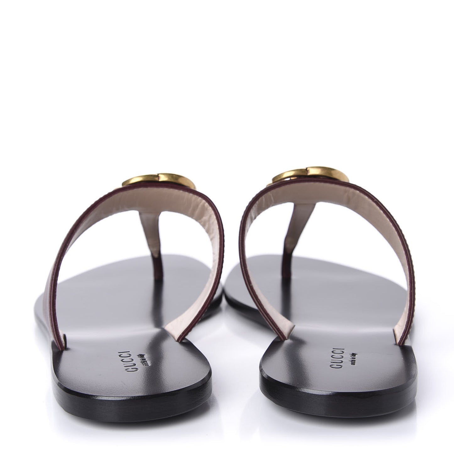 Calfskin GG Marmont Thong Sandals 36 Vintage Bordeaux