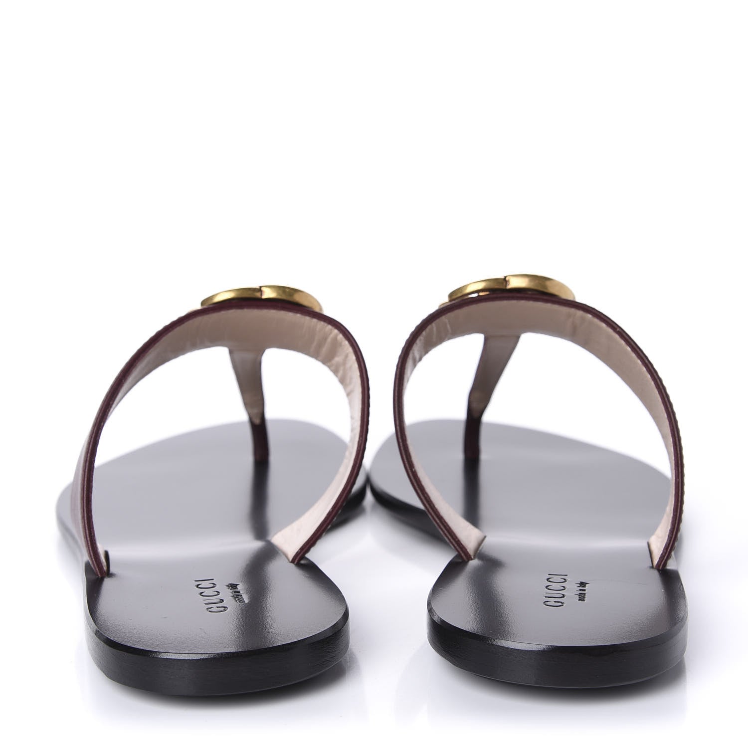 Gucci Calfskin GG Marmont Thong Sandals 36 Vintage Bordeaux 6 of 9