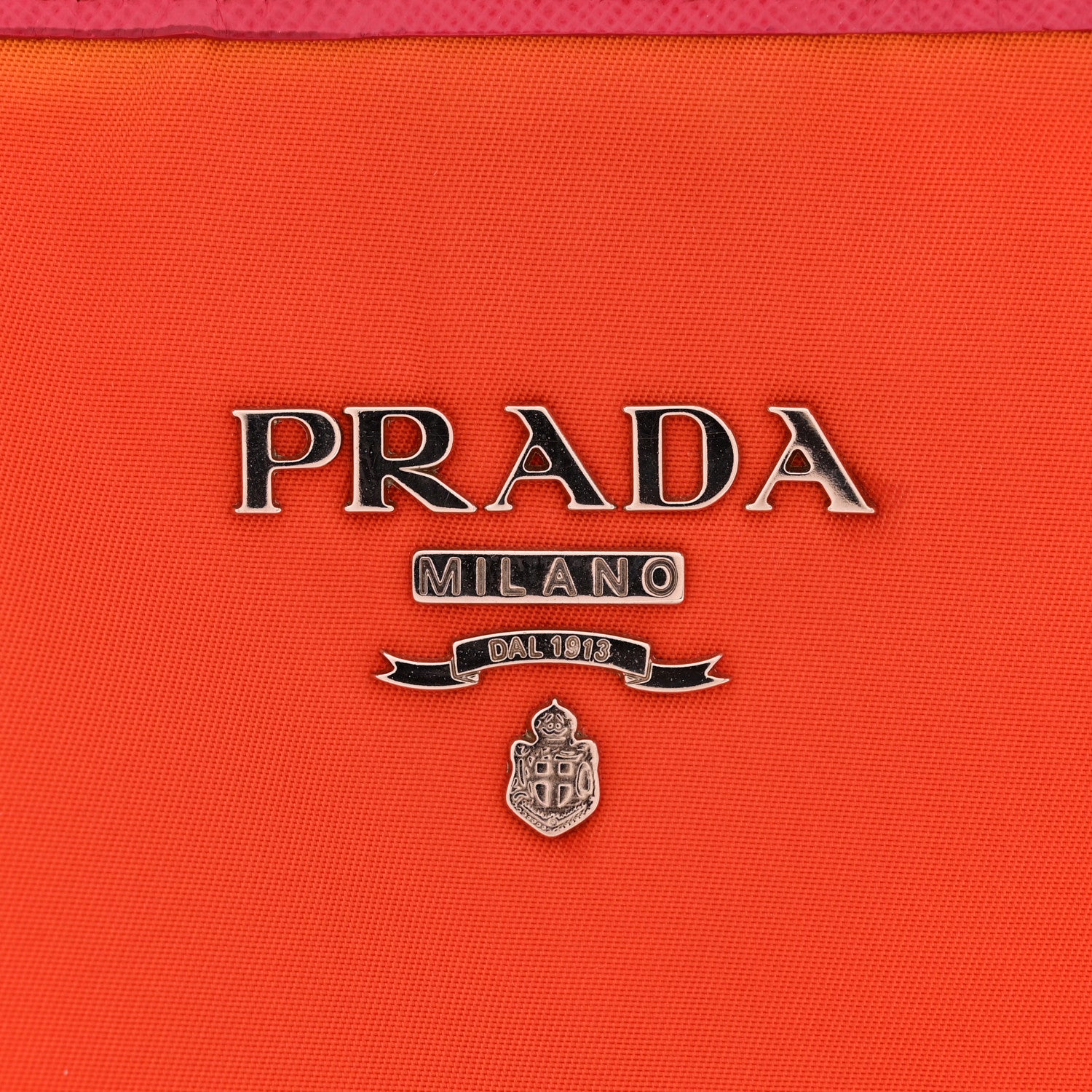 Prada Tessuto Nylon Saffiano Tote Papaya Ibisco 13 of 14