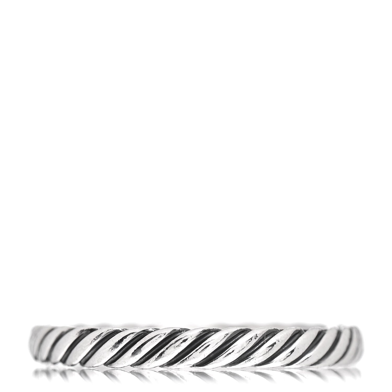 David Yurman Sterling Silver Cable Classics Band Ring 52 6 3 of 4