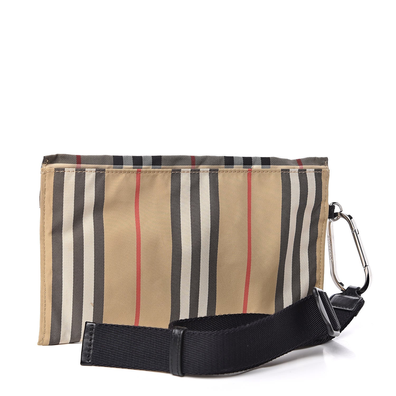 Burberry Nylon Vintage Check Print Logo Wristlet Archive Beige 3 of 7