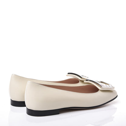 Gucci Malaga Kid Crystal Square G Madelyn Ballet Flats 36 Vintage White 4 of 9