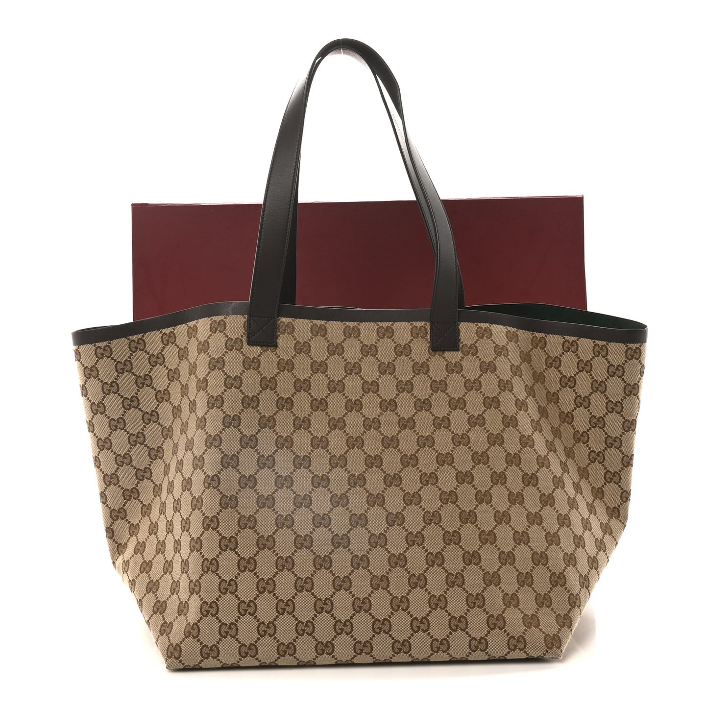 GG Supreme Monogram Web Medium Totissima Shopping Tote Beige Ebony