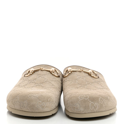 Gucci Suede Guccissima Womens Horsebit Slippers 40 Oatmeal 2 of 8
