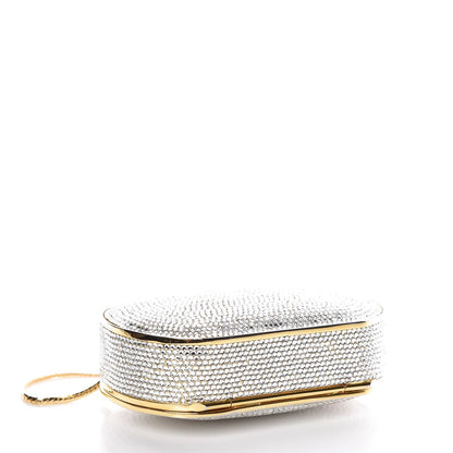 Judith Leiber Swarovski Crystal Minaudière Clutch Silver Gold 6 of 8