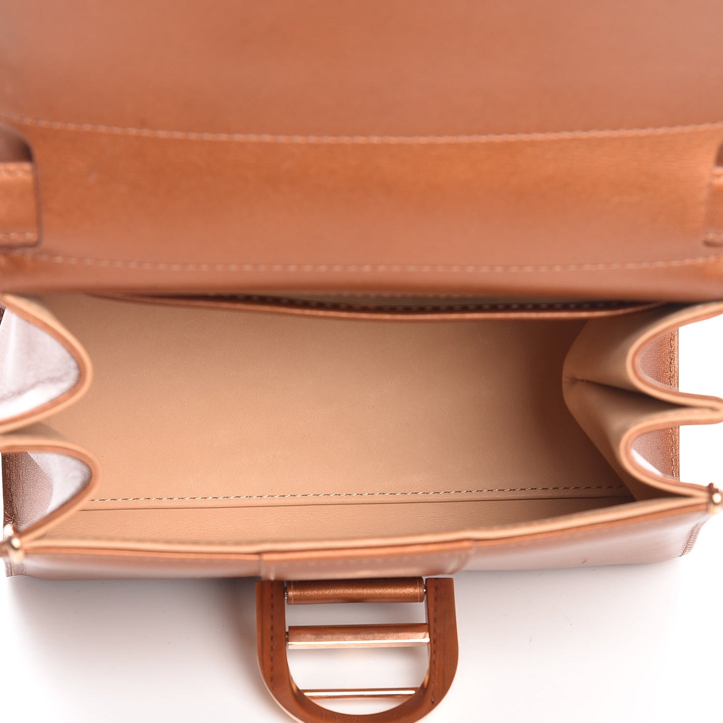 Metallic Calfskin Mini Brillant Satchel Camel
