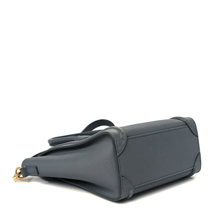 Celine Drummed Calfskin Nano Luggage Kohl 4 of 12