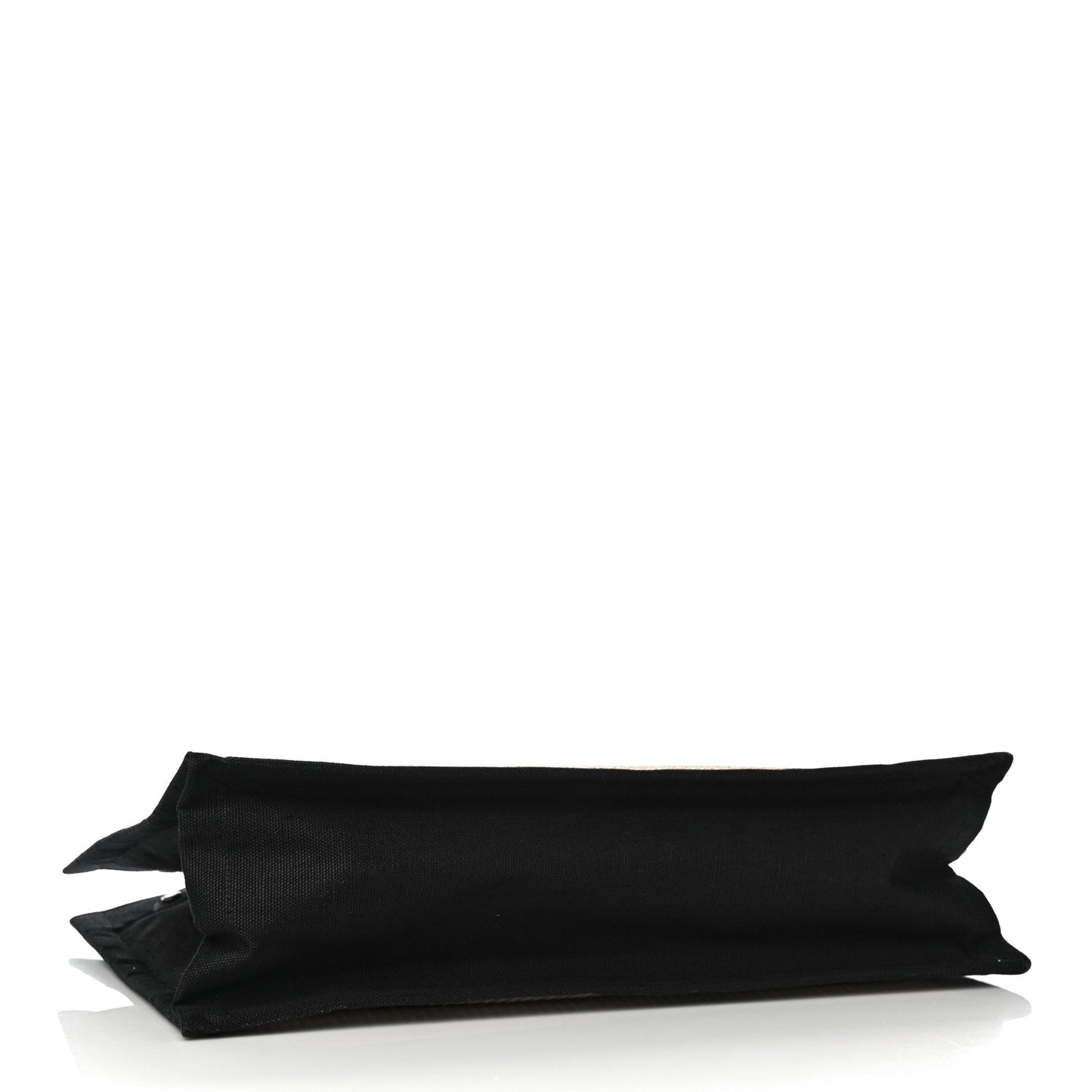 Raffia Linen Calfskin Rive Gauche Tote Naturale Black