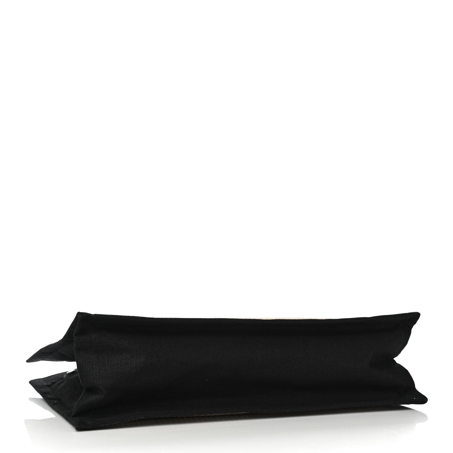 Saint Laurent Raffia Linen Calfskin Rive Gauche Tote Naturale Black 3 of 8