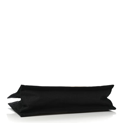 Saint Laurent Raffia Linen Calfskin Rive Gauche Tote Naturale Black 3 of 8
