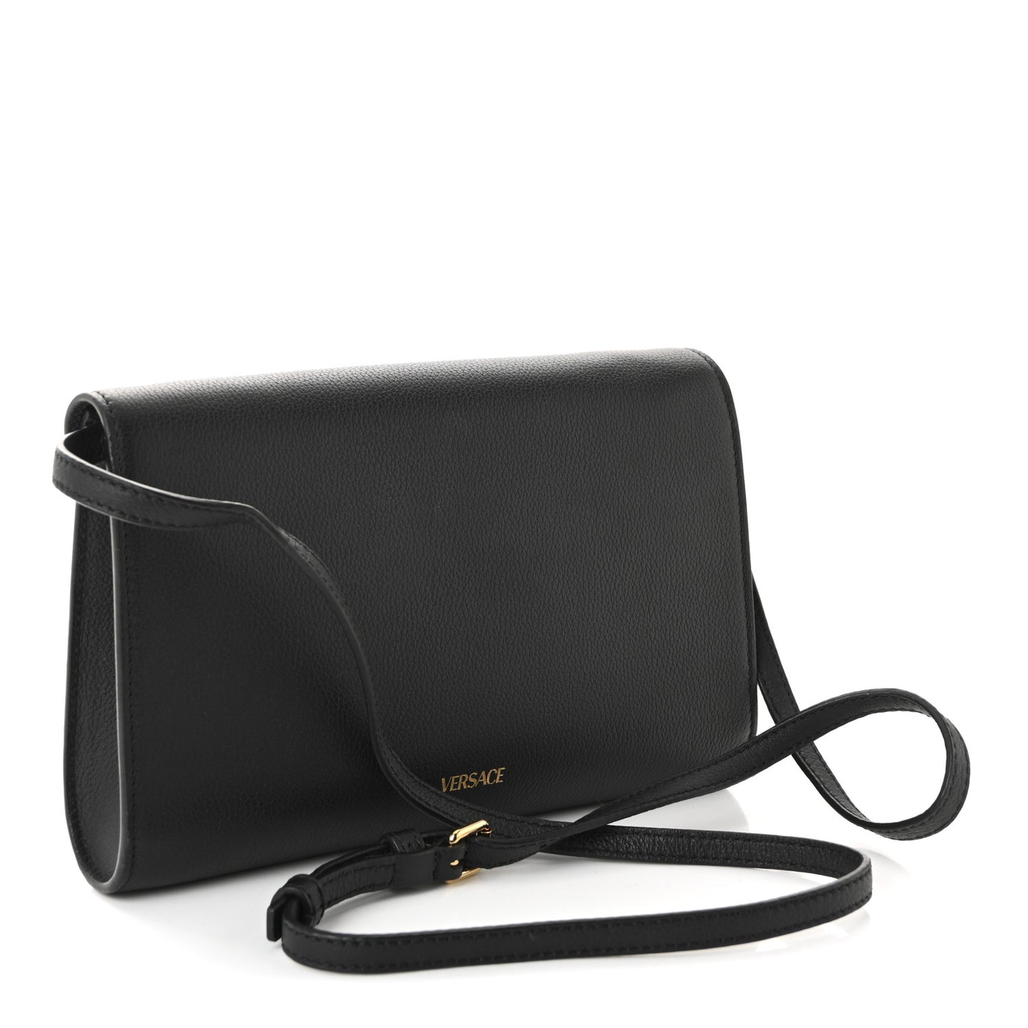 Grained Calfskin La Medusa Crossbody Bag Black