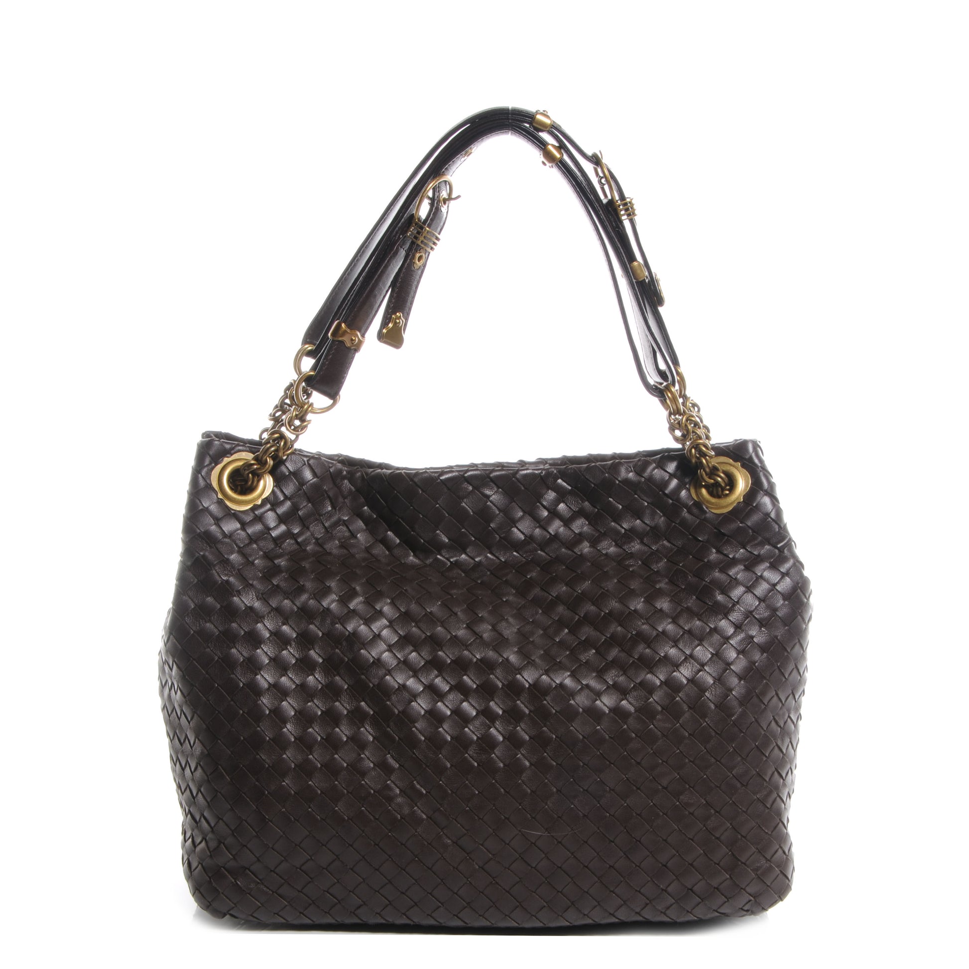 Bottega Veneta Nappa Intrecciato Shoulder Bag Ebano 1 of 8