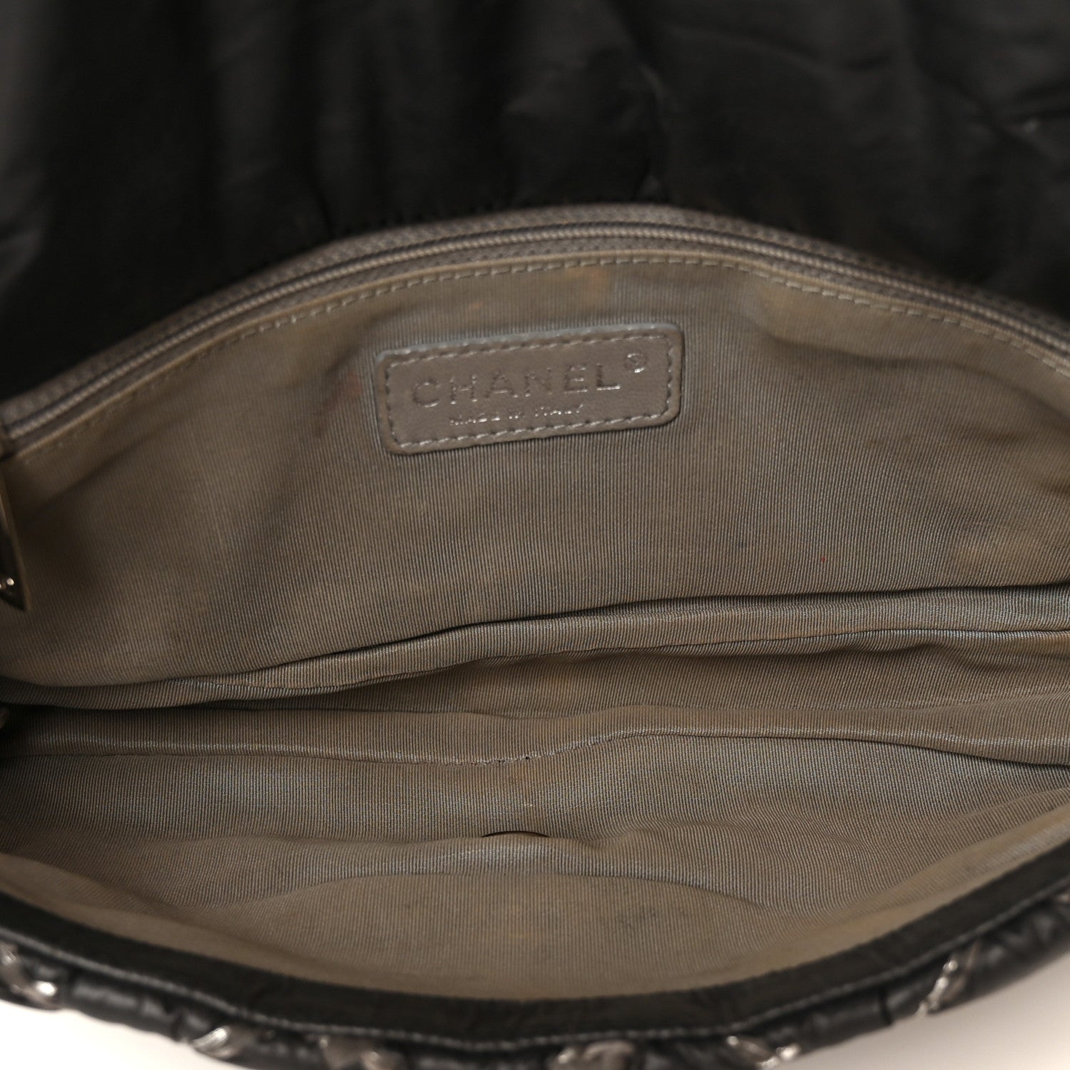 Chanel Nylon Quilted Tweed Stitch Medium Bubble Flap Black Black 5 of 11