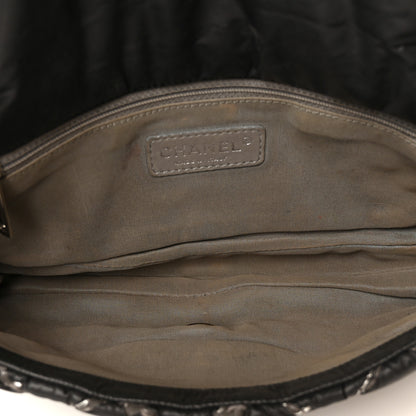 Chanel Nylon Quilted Tweed Stitch Medium Bubble Flap Black Black 5 of 11
