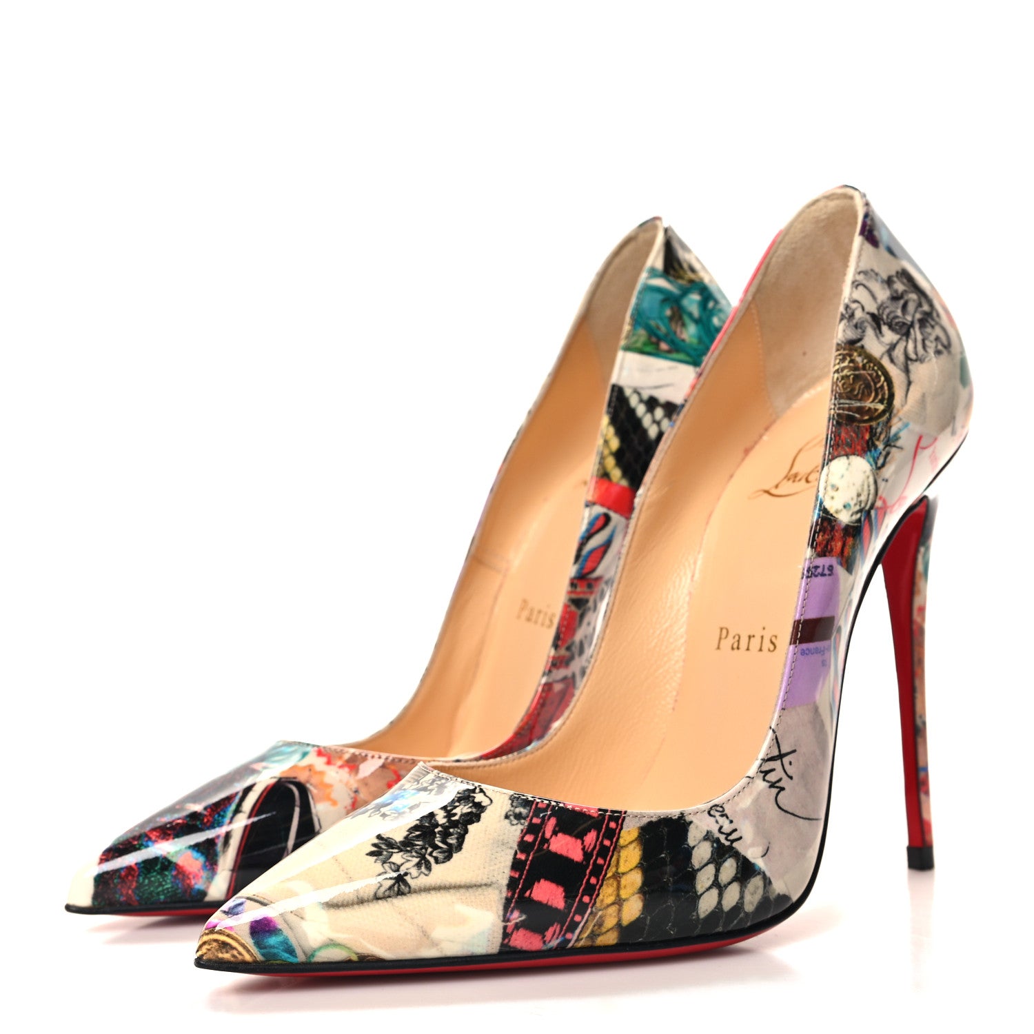 Christian Louboutin Patent Trash So Kate 100 Pumps 36 Multicolor 3 of 8