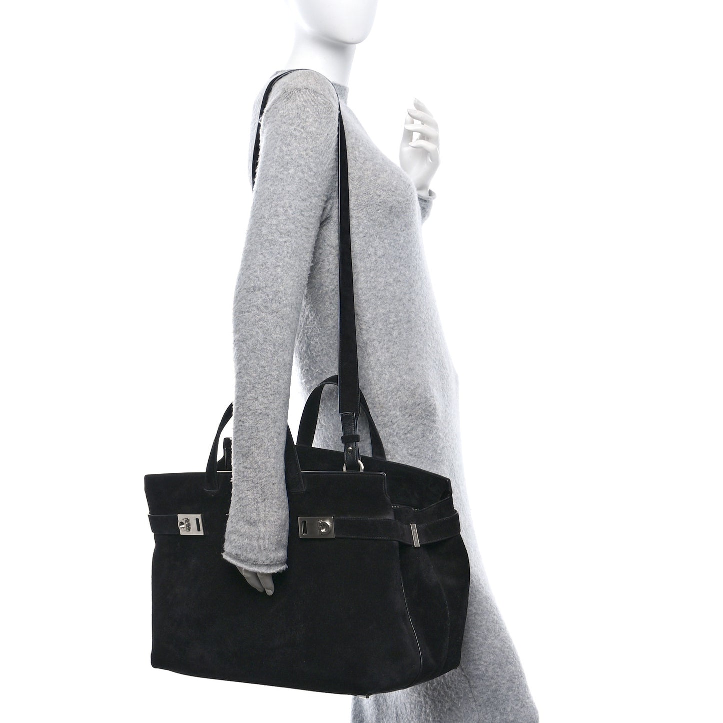 Suede Mens Wanda Tote Bag Black