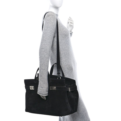 Salvatore Ferragamo Suede Mens Wanda Tote Bag Black 2 of 10