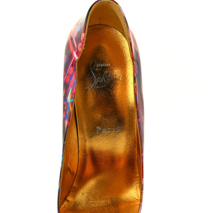 Christian Louboutin Patent Discolaser Hot Chick 100 Pumps 38.5 Multicolor 9 of 9