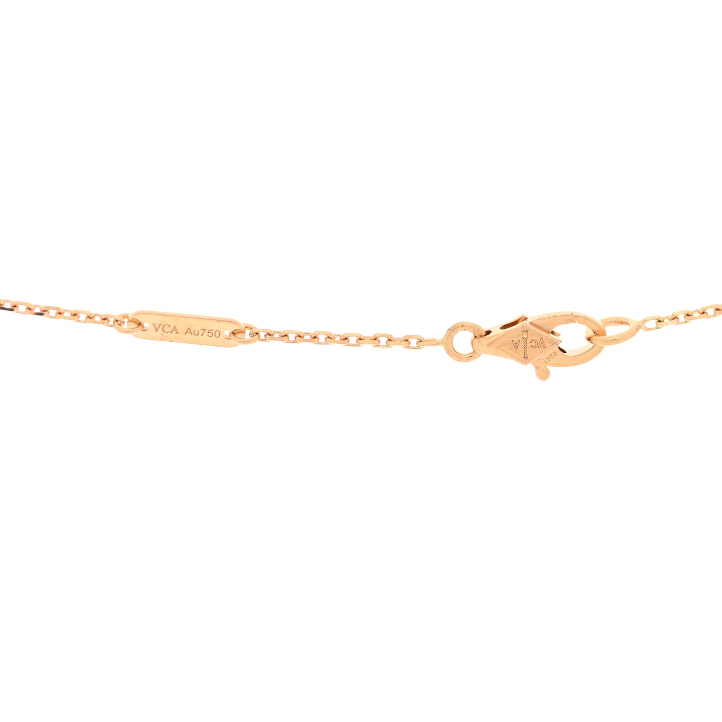 18K Rose Gold Carnelian Sweet Alhambra Pendant Necklace