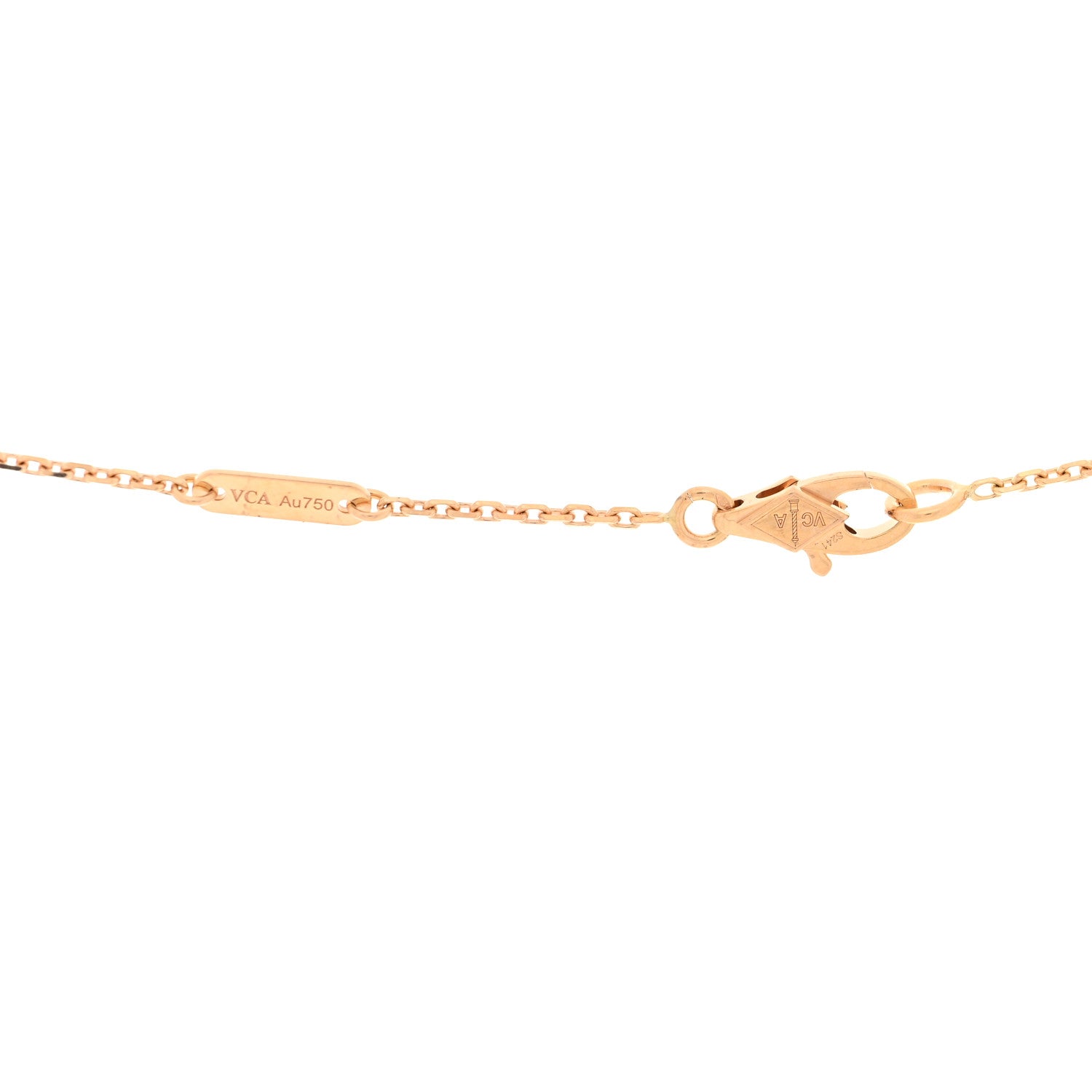 Van Cleef & Arpels 18K Rose Gold Carnelian Sweet Alhambra Pendant Necklace 4 of 4