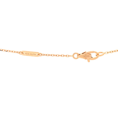 Van Cleef & Arpels 18K Rose Gold Carnelian Sweet Alhambra Pendant Necklace 4 of 4