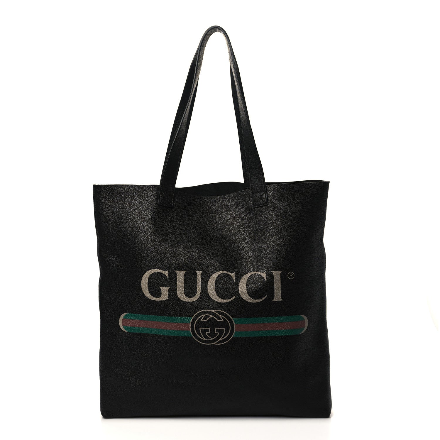Gucci Calfskin Mens Logo Vertical Shopping Tote Black 1 of 9