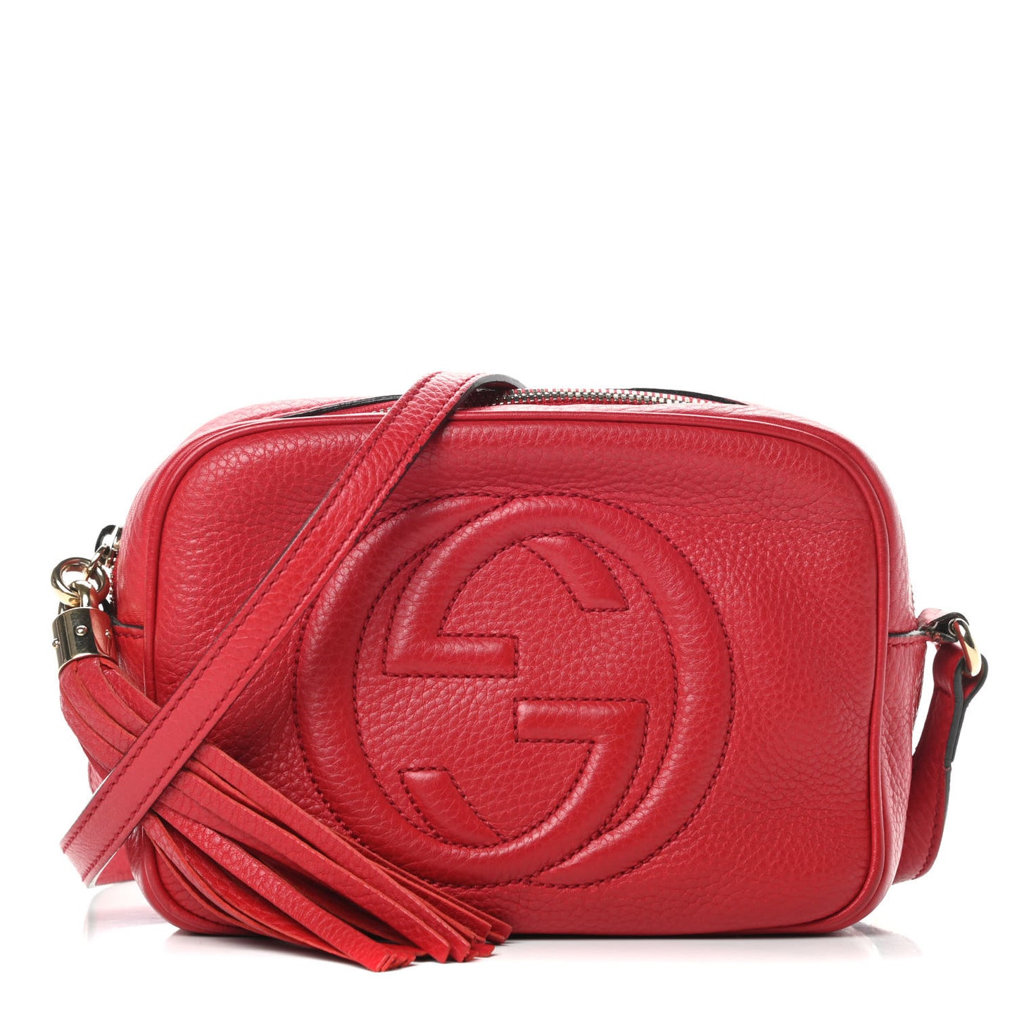 Pebbled Calfskin Small Soho Disco Bag Tabasco Red