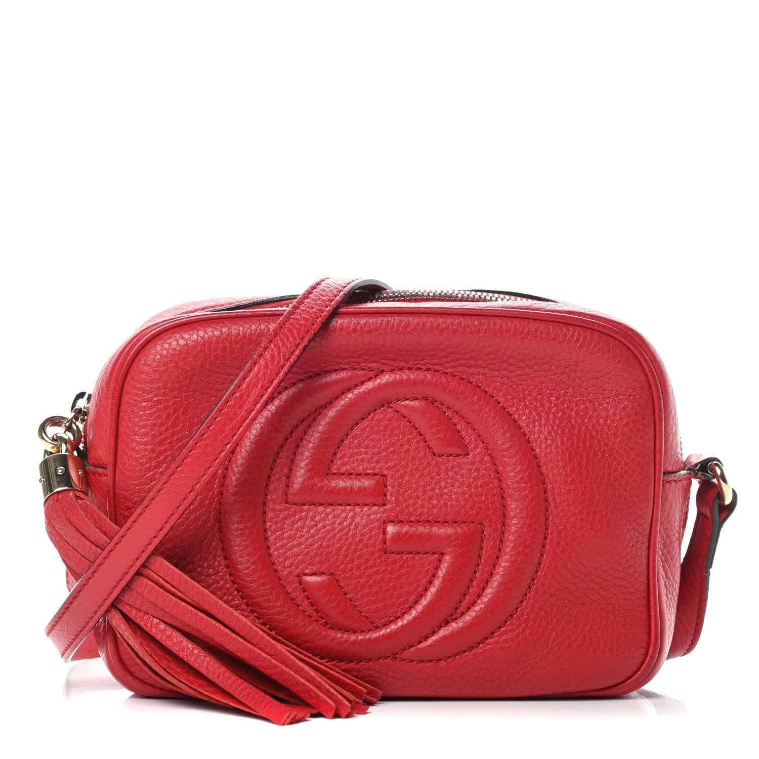 Gucci Pebbled Calfskin Small Soho Disco Bag Tabasco Red 1 of 14