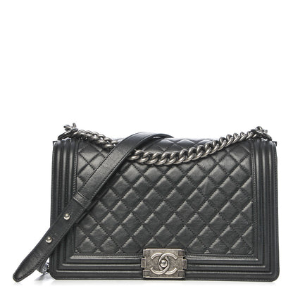 Chanel Calfskin Quilted New Medium Boy Flap Black 1 of 8