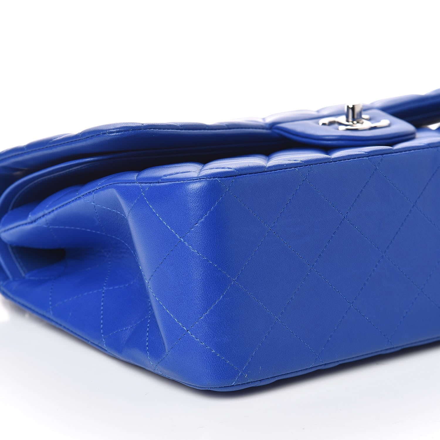 Chanel Lambskin Quilted Jumbo Double Flap Blue 6 of 11