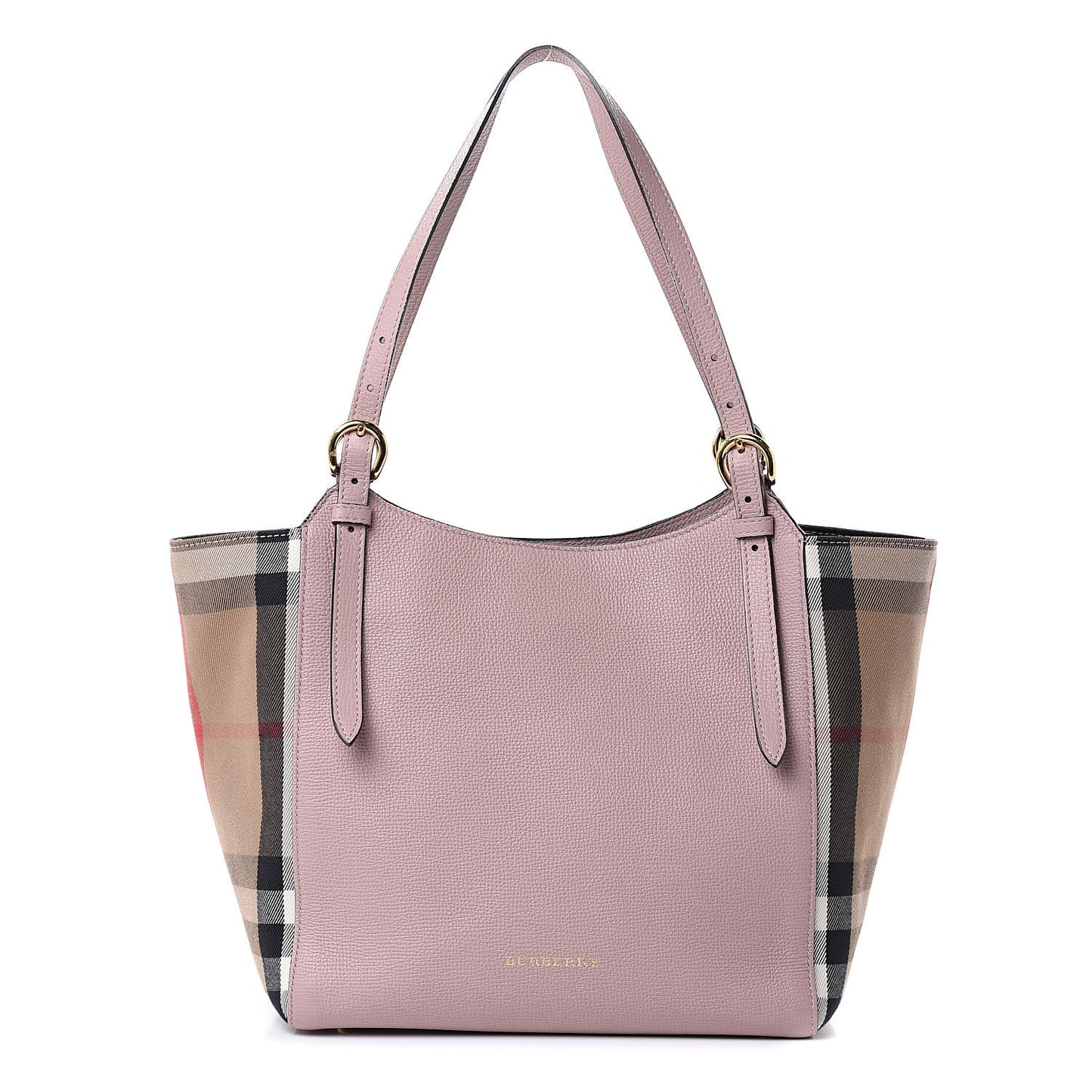 Grainy Calfskin House Check Small Canterbury Tote Pale Orchid