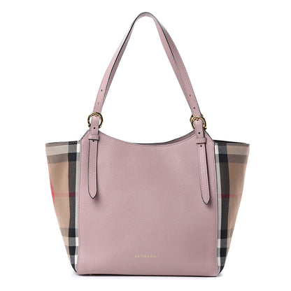 Burberry Grainy Calfskin House Check Small Canterbury Tote Pale Orchid 1 of 12