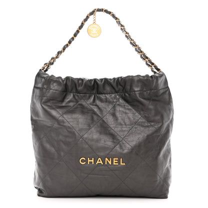 Chanel Metallic Calfskin Quilted Chanel 22 Ruthenium 3 of 12