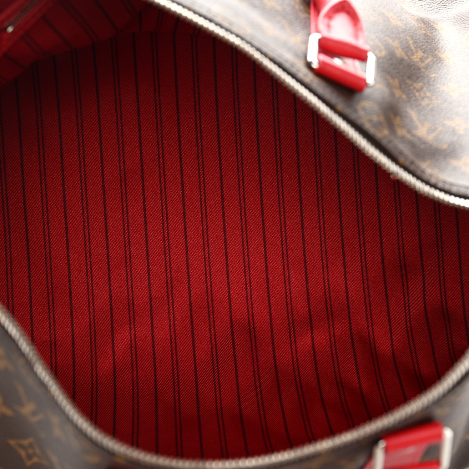 Louis Vuitton Monogram Macassar LV Colormania Keepall Bandouliere 45 Sari Red 4 of 8